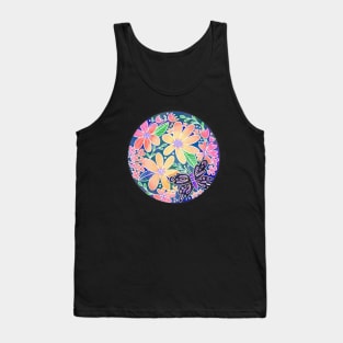 Circle of Butterflies and Flowers Tank Top